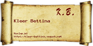 Kleer Bettina névjegykártya